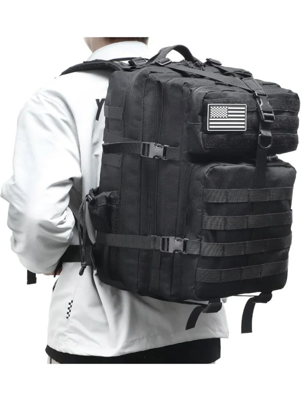 45L Tactical Military Backpack with Gun Holster, Molle Daypack for Hiking